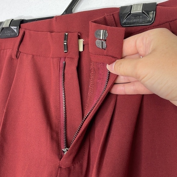 Dance & Marvel wine wide legs tuxedo stripes pants - Picture 4 of 10